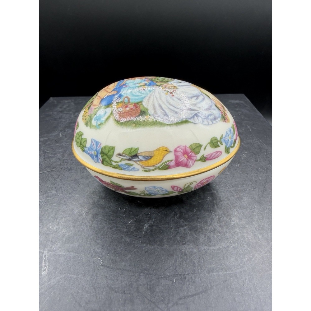 🐰🌷 Lenox "Gathering Memories" Easter 1990 Limited Edition Trinket Box 🐣